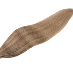 Haarverlängerungen, echtes menschliches Haar, 35,6–71,1 cm, versteckter Draht, Clip im Haar, braune Farbe (Color : P16-22, Size : 1SIZE_24INCH 110G) von ALOEU