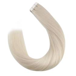 Tape-in-Haarverlängerungen aus echtem Echthaar for Cosplay, nahtloses Haar, gefärbtes Haar (Color : 60A, Size : 20 PCS_24 INCHES) von ALOEU