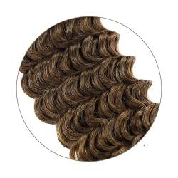 Tiefe Welle Echthaar Flechten Farbige Lockige Bulk Flechten Haarverlängerungen 45 cm bis 70 cm (Color : 8, Size : 1SIZE_24INCHES 100GRAM) von ALOEU