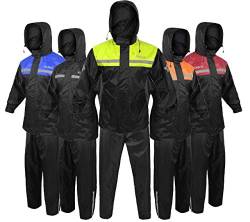 ALPHA CYCLE GEAR Regenanzug für Damen und Herren, Jacken, Hosenausrüstung, reflektierend, wasserdicht (Grün, Größe M) von ALPHA CYCLE GEAR