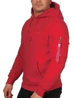 ALPHA INDUSTRIES Herren Back Print Hoody Kapuzensweat Kapuzenpullover, Speed Red, 3XL von ALPHA INDUSTRIES