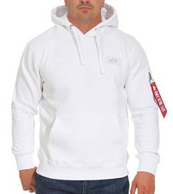 ALPHA INDUSTRIES Herren Back Print Hoody Kapuzensweat Kapuzenpullover, White, M von ALPHA INDUSTRIES