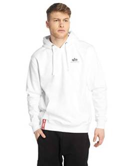 ALPHA INDUSTRIES Herren Basic Hoody Small Logo Kapuzenpullover, White, XL von ALPHA INDUSTRIES