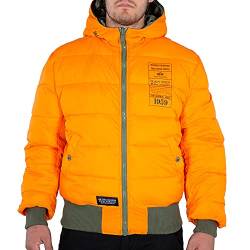 ALPHA INDUSTRIES Herren Hooded Puffer FD Rev Bomberjacke, Sage/Orange, S von ALPHA INDUSTRIES