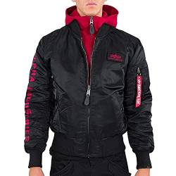 ALPHA INDUSTRIES Herren MA-1 D-Tec SE Bomberjacke, Black/Red, S von ALPHA INDUSTRIES