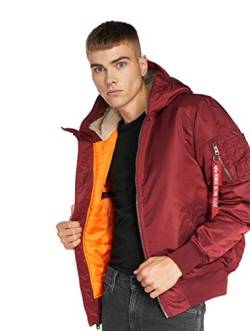 ALPHA INDUSTRIES Herren MA-1 Hooded Bomberjacke, Weinrot, Large von ALPHA INDUSTRIES