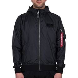 ALPHA INDUSTRIES Herren MA-1 LW Hooded Bomberjacke, Black, M von ALPHA INDUSTRIES