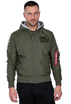 ALPHA INDUSTRIES Herren MA-1 TT Hood Custom Bomberjacke, Dark Olive, M von ALPHA INDUSTRIES