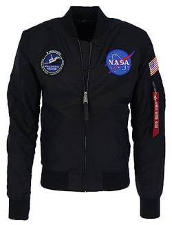 ALPHA INDUSTRIES Herren MA-1 TT NASA Reversible II Bomberjacke, Black, Large von ALPHA INDUSTRIES