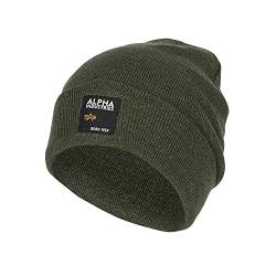 ALPHA INDUSTRIES Unisex Label Beanie Baskenmütze, Army Green, Talla Única von ALPHA INDUSTRIES