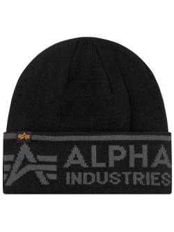 Alpha Industries AI Beanie Strickmütze aus Acryl für Herren Black/Greyblack von ALPHA INDUSTRIES