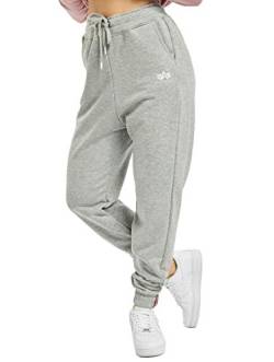 Alpha Industries Damen Basic SL Jogginghose Hose, Greyheather/White, L von ALPHA INDUSTRIES