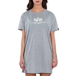 Alpha Industries Damen Basic T Long Wmn T-Shirt, Greyheather/White, S von ALPHA INDUSTRIES