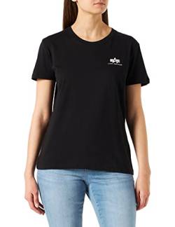 Alpha Industries Damen Basic T Small Logo Wmn T-Shirt, Black, Large von ALPHA INDUSTRIES