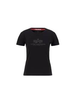 Alpha Industries Damen New Basic T G wmn T-Shirt, Black/Black, 38 von ALPHA INDUSTRIES