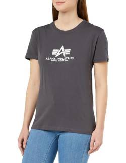 Alpha Industries Damen New Basic T Wmn T-Shirt, Vintage Grey, M von ALPHA INDUSTRIES