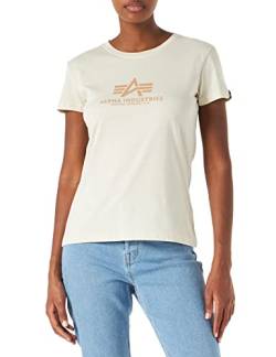 Alpha Industries Damen New Basic T Wmn T-Shirt, Vintage White/Gold, M von ALPHA INDUSTRIES