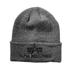 Alpha Industries Herren 3D Strickmütze aus Acryl Beanie-Mütze, Charcoal Heather, Talla Única von ALPHA INDUSTRIES
