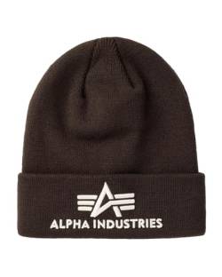 Alpha Industries Herren 3D Strickmütze aus Acryl Beanie-Mütze, Hunter Brown, Einheitsgröße von ALPHA INDUSTRIES