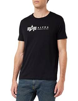 Alpha Industries Herren Alpha Label T 2 Pack T-Shirt, Black, XXL (2er Pack) von ALPHA INDUSTRIES