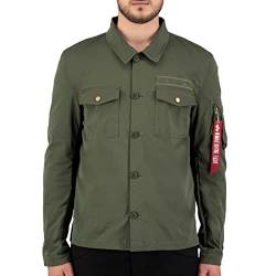 Alpha Industries Herren Alpha Overshirt, Dark Olive, M von ALPHA INDUSTRIES