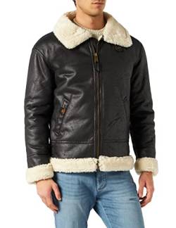 Alpha Industries Herren B3 FL Lederjacke, Black, L von ALPHA INDUSTRIES