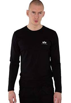 Alpha Industries Herren Back Print Heavy LS Longsleeve T-Shirt, Black, M von ALPHA INDUSTRIES