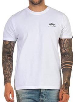 Alpha Industries Herren Backprint T-Shirt, White, L von ALPHA INDUSTRIES