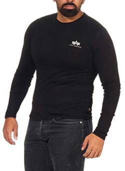 Alpha Industries Herren Basic LS Small Logo Longsleeve T-Shirt, Black, M von ALPHA INDUSTRIES