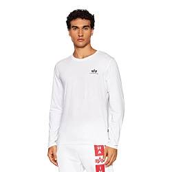 Alpha Industries Herren Basic LS Small Logo Longsleeve T-Shirt, White, M von ALPHA INDUSTRIES