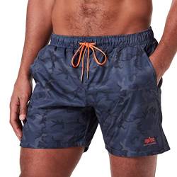 Alpha Industries Herren Basic Swim Short Schwimmshort Boardshorts, Black Camo, S von ALPHA INDUSTRIES