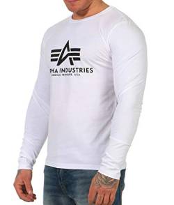 Alpha Industries Herren Basic T-LS Longsleeve T-Shirt, White, S von ALPHA INDUSTRIES