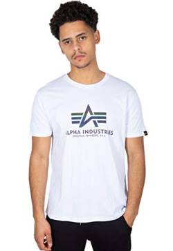 Alpha Industries Herren Basic T Rainbow Ref T-Shirt, White, XXL von ALPHA INDUSTRIES