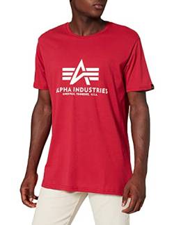 Alpha Industries Herren Basic T-Shirt, Dunkel Rot, XL von ALPHA INDUSTRIES