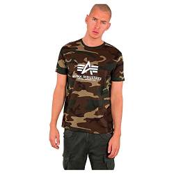 Alpha Industries Herren Basic T-Shirt, Wdl Camo 65, XS von ALPHA INDUSTRIES