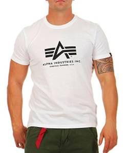 Alpha Industries Herren Basic T-Shirt, Weiß (White 09), Medium von ALPHA INDUSTRIES