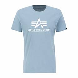 Alpha Industries Herren Camiseta Basic para Hombre Kurzarm Shirt, Greyblue, von ALPHA INDUSTRIES