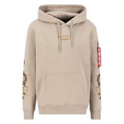 Alpha Industries Herren Dragon EMB Hoody Kapuzensweat Kapuzenpullover, Vintage Sand, L von ALPHA INDUSTRIES