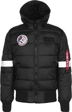 Alpha Industries Herren Hooded Puffer FD NASA Winterjacke, Black, L von ALPHA INDUSTRIES