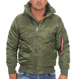 Alpha Industries Herren MA-1 Hooded Bomberjacke, Sage-Green, Large von ALPHA INDUSTRIES