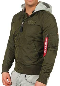 Alpha Industries Herren MA-1 TT Hood Bomberjacke, Dark Green, M von ALPHA INDUSTRIES