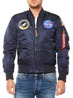 Alpha Industries Herren MA-1 VF NASA Bomberjacke, Rep.Blue, Medium von ALPHA INDUSTRIES