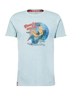 Alpha Industries Herren Nose Art T-Shirt, Greyblue, L von ALPHA INDUSTRIES