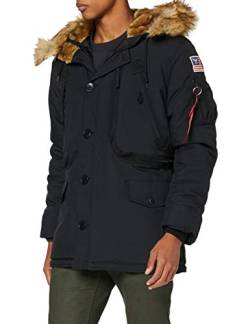 Alpha Industries Herren Polar Jacket Winterjacke Parkas, Schwarz (Black 03), Large von ALPHA INDUSTRIES