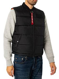 Alpha Industries Herren Puffer Vest LW Weste, Black, L von ALPHA INDUSTRIES