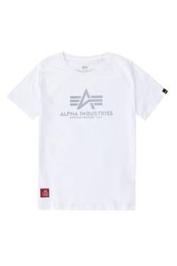 Alpha Industries Jungen Basic Reflective Print Kids und Teens T-Shirt, White, 12 von ALPHA INDUSTRIES