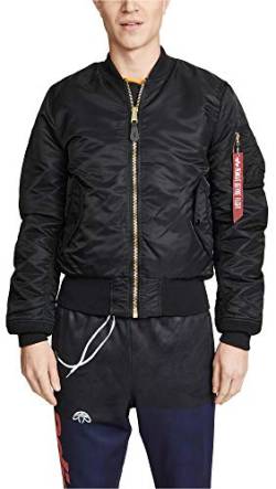Alpha Industries MA-1 Slim Fit/European Fit Made with 100% Flight Nylon for Intermediate Weather for Men | Slim Fit - Above Hip Length - Size X-Large - Black von ALPHA INDUSTRIES