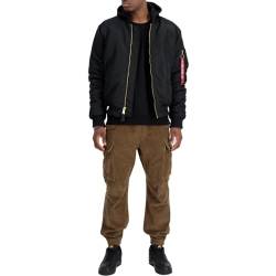 Alpha Industries MA-1 ZH Back EMB Bomberjacke für Herren Black von ALPHA INDUSTRIES