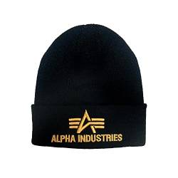 Alpha Industries Unisex 3D Wmn Strickmütze aus Acryl für Damen Beanie-Mütze, Black, Talla Única von ALPHA INDUSTRIES