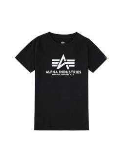 Alpha Industries Unisex Kinder Basic Kids und Teens T-Shirt, Black, 12 von ALPHA INDUSTRIES